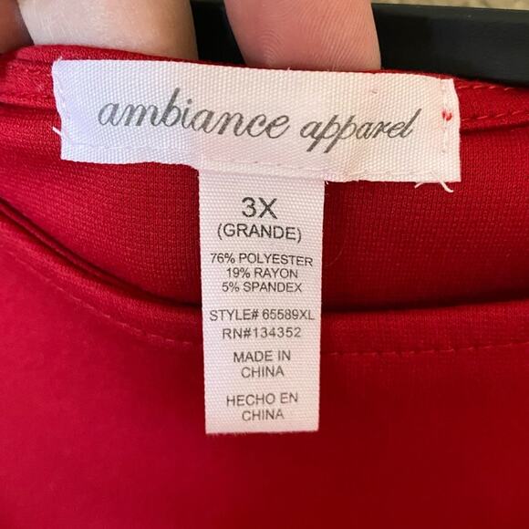 Ambiance Apparel Red Sleeveless Blouse Women's Plus Size 3X - Picture 2 of 3